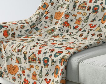 Camp Sherpa Throw Blanket, Airstream Bambi 16 Fit