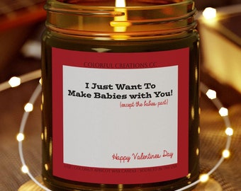 Scented Candles, Valentine's Day Gift, Funny Joke Candle, Coconut Apricot Wax, Romantic Gift, Anniversary Present, Home Decor
