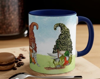 Gnome Gardening Coffee Mug, Garden Design, Summer House Decor