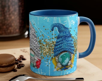 Teacher Gnome Coffee Mug, Colorful Classroom Gift, 11oz