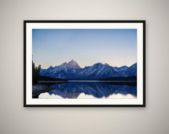 Grand Teton Print, Mountain Reflection Wall Art, Wyoming Landscape Photography, Teton National Park Fine Art Print, Framed or Unframed