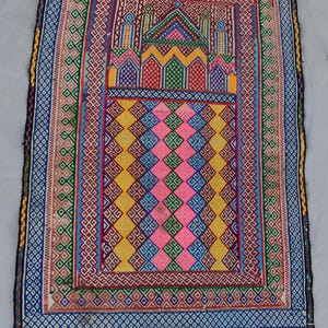 Alfombra Kilim Olami Jai Namaz antigua de la década de 1920, alfombra de oración multicolor, alfombra pequeña tribal para colgar en la pared de 2x4, decoración artística rara
