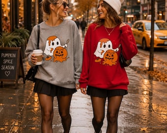 Sweat-shirt Halloween autonne Femme Fantôme Citrouille, Plusieurs Couleurs, pull de saison