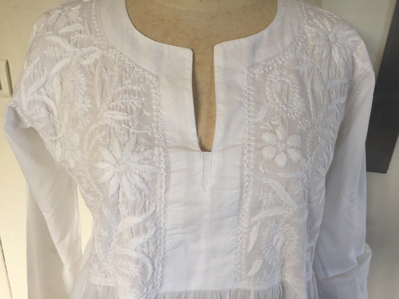 feuille embroidered tunic dress