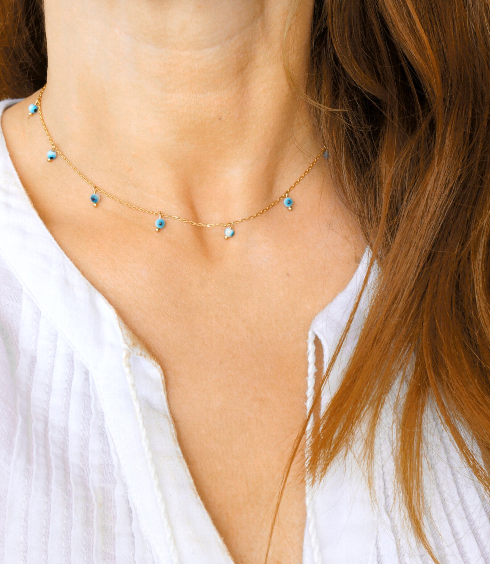 Evil Eye Necklace Bohemian Necklace Turquoise Necklace Etsy