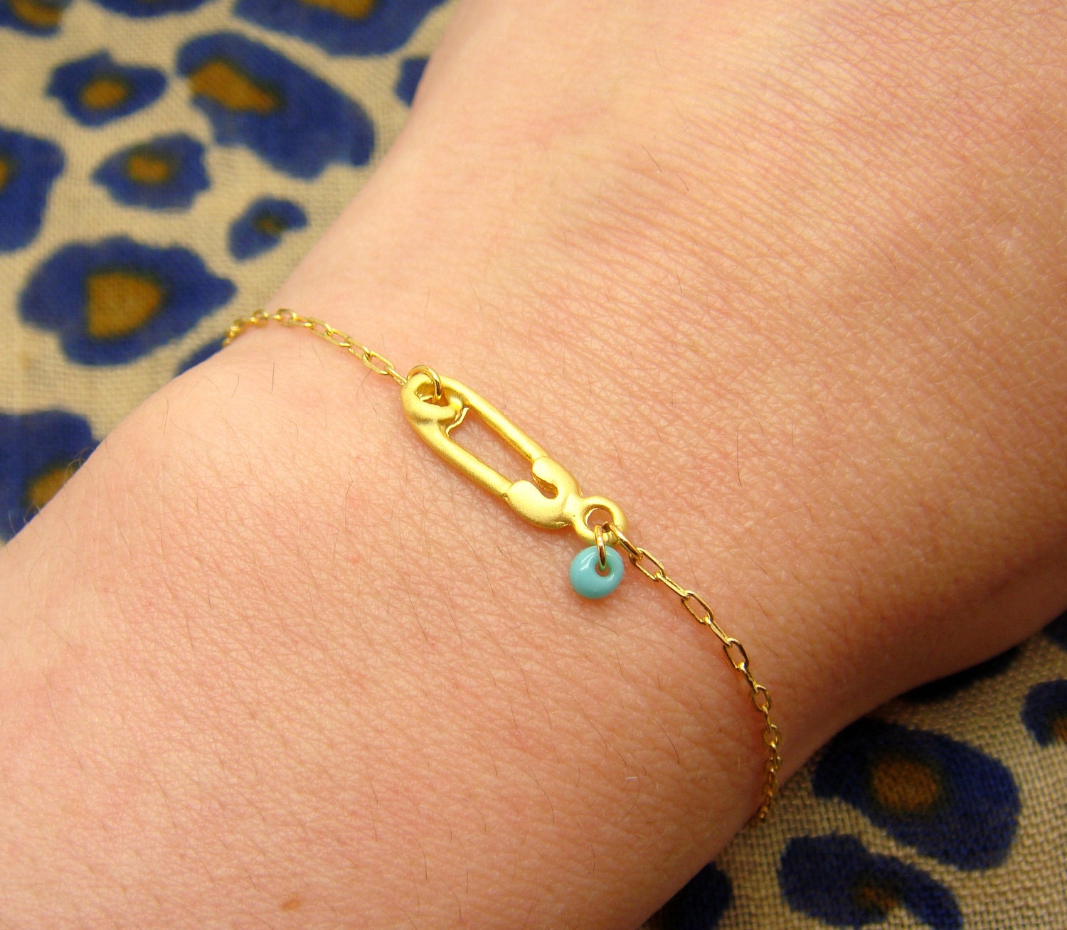 Safety Pin Bracelet Matte Gold Safety Pin Necklace Shower Etsy