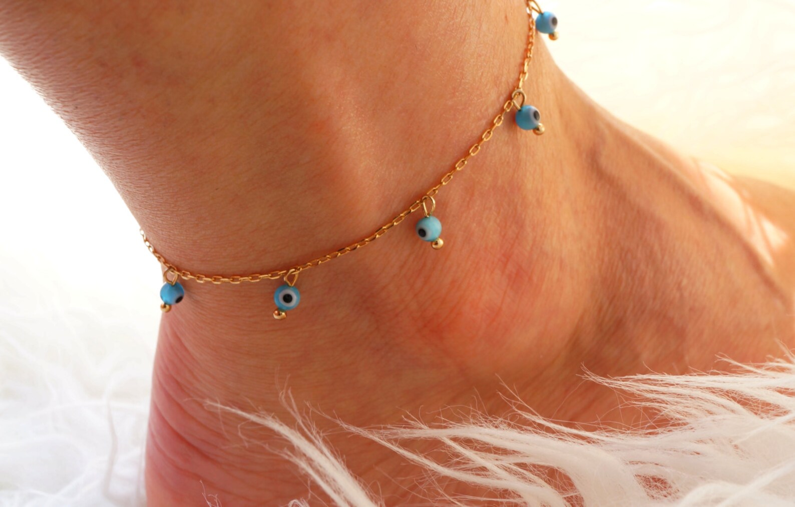 Evil Eye Anklet Turquoise Anklet Beaded Anklet Boho Etsy