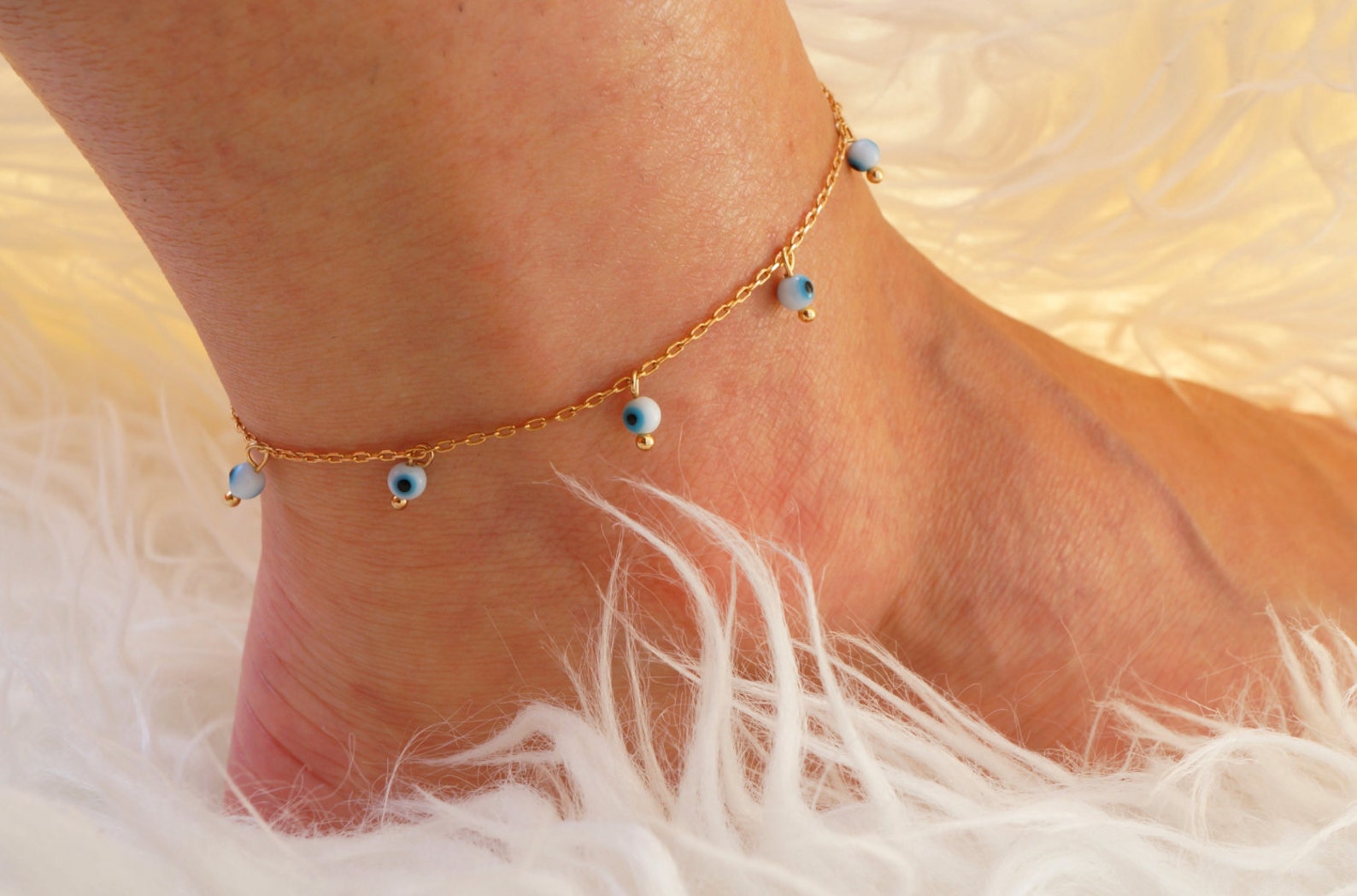 Evil Eye Anklet Turquoise Anklet Beaded Anklet Boho Etsy