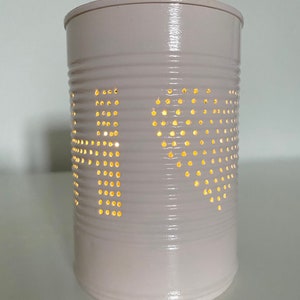 Personalised Painted Ten Year Wedding Anniversary Initials Upcycled Tin Can Lantern