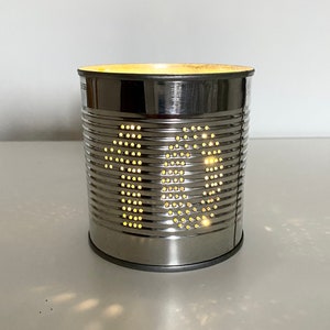 Personalised Ten Year Wedding Anniversary Initials Upcycled Tin Can Lantern image 6
