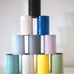 Geüpcycled rustiek geverfde blikken vazen