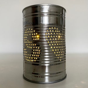 Personalised Ten Year Wedding Anniversary Initials Upcycled Tin Can Lantern