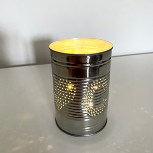 Personalised Ten Year Wedding Anniversary Initials Upcycled Tin Can Lantern image 2