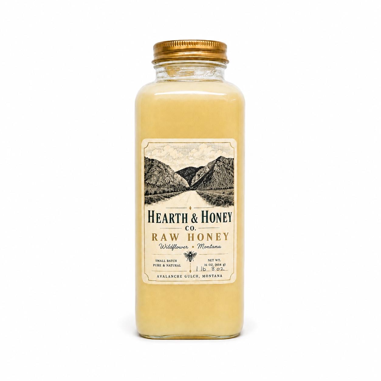 Raw Montana Wildflower Honey, Small-Batch Glass Jar