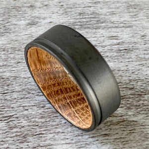 Gift For Him-men’s birthday gift -Whiskey Barrel Ring-Sand Blasted Wooden Men’s Ring-fathers day gift- men’s ring-fathers birthday gift