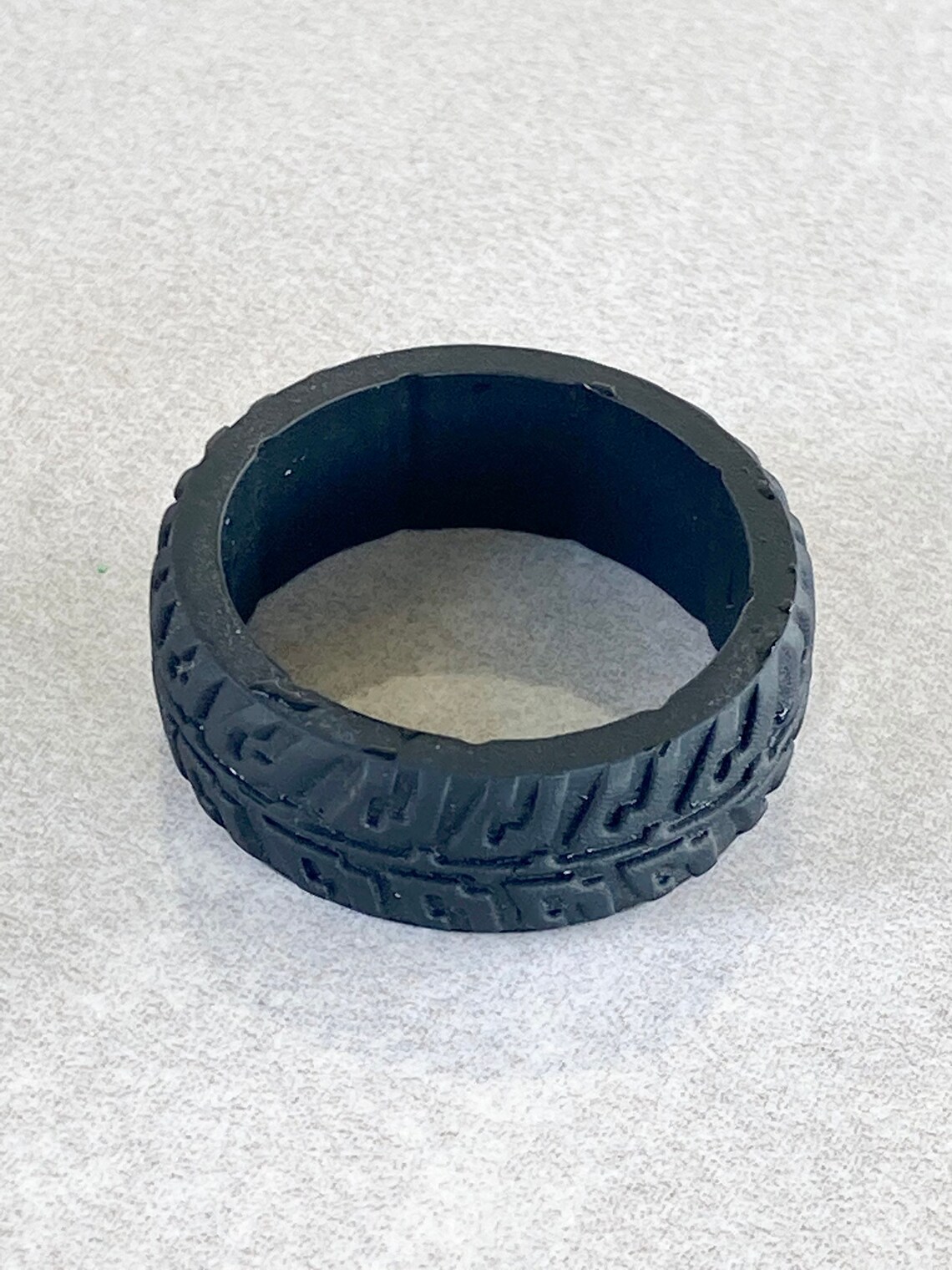 Black Silicone Tire Ring Band Tire Tread Ring Men's Etsy Israel