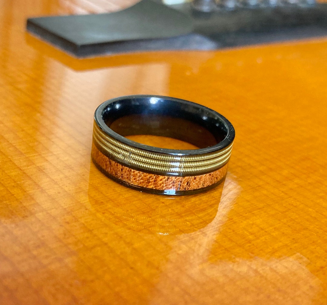 Guitar String Ring Inlaid Guitar String Ring Gift for Musician Father