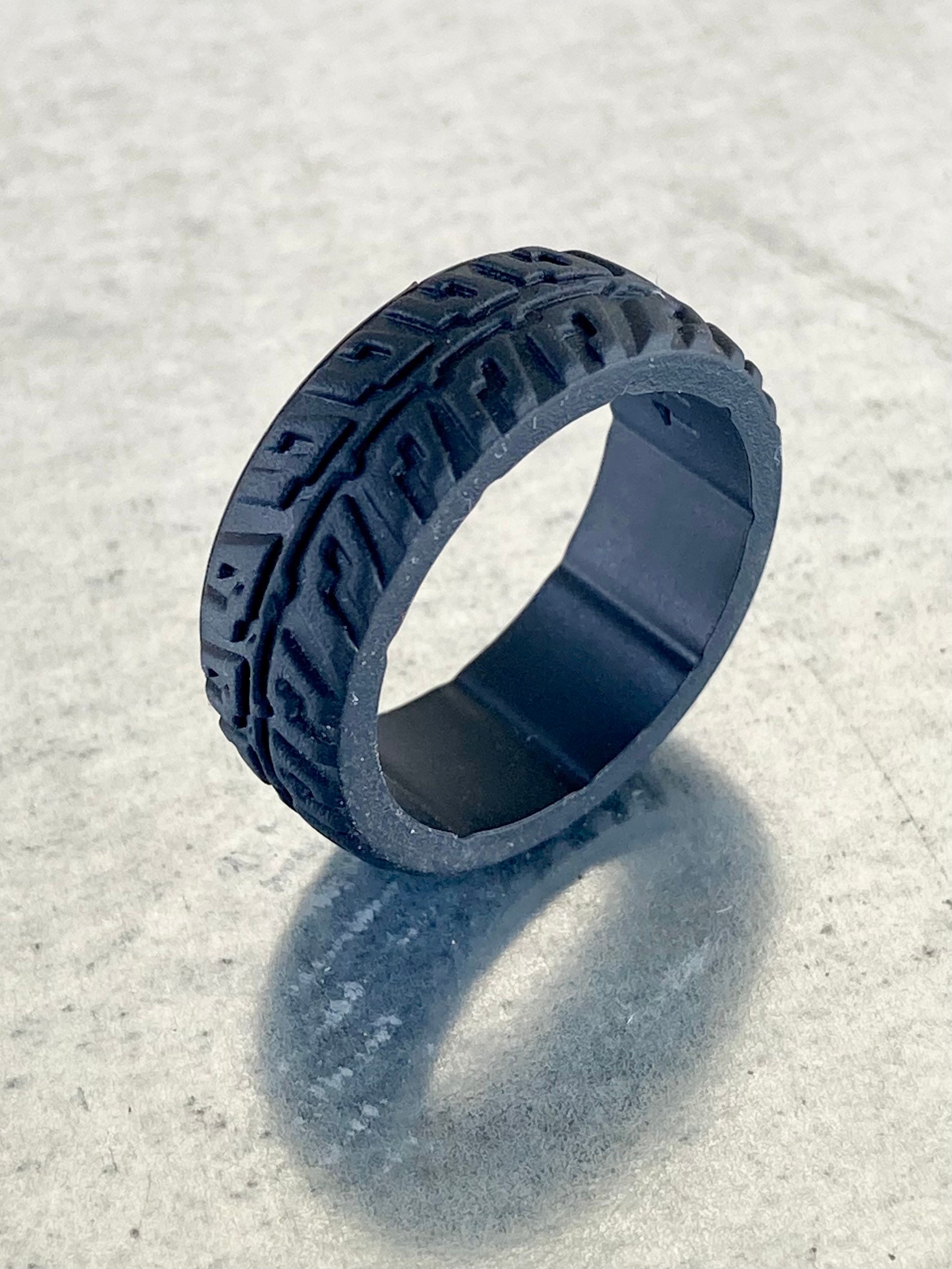 Black Silicone Tire Ring Band Tire tread ring Tire Ring Etsy