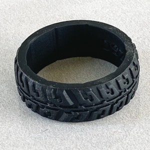 Tire Ring -Black Silicone Tire Ring Band - Tire tread ring - Tire Ring - Men's ring - Father gift Husband Gift Brother Gift Boyfriend Gift