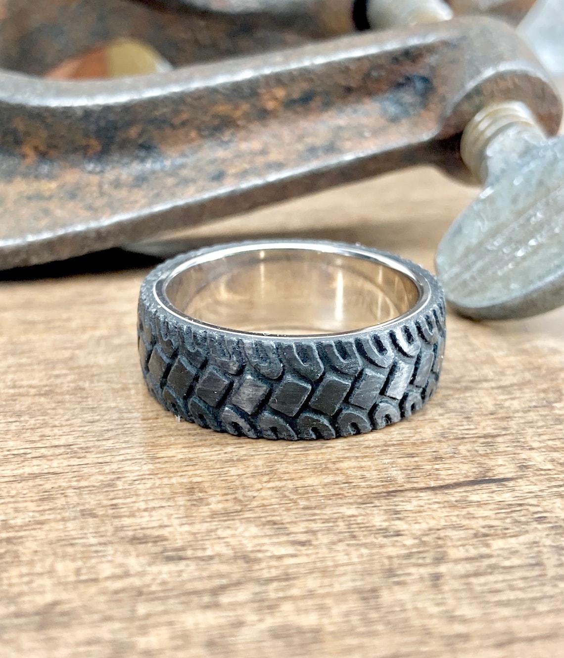 Black Carbon Fiber Tire Ring Band Tire tread ring | Etsy
