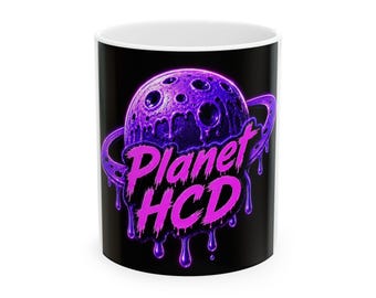 Planet HCD dripping purple planet Mug | ceramic coffee tea cup