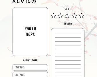 Hojas de reseñas de libros de Ink & Mist (tamaño carta estadounidense)