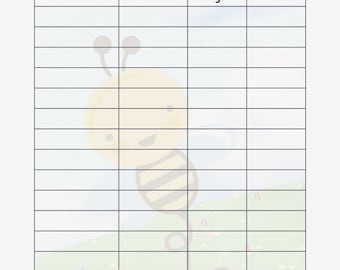 Registros de lectura de Sweet Nectar (tamaño carta estadounidense)