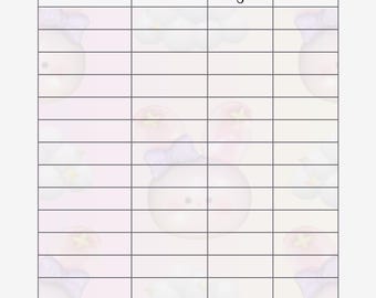 Registros de lectura de sueños de Shiny Bunny Cloud (tamaño carta estadounidense)