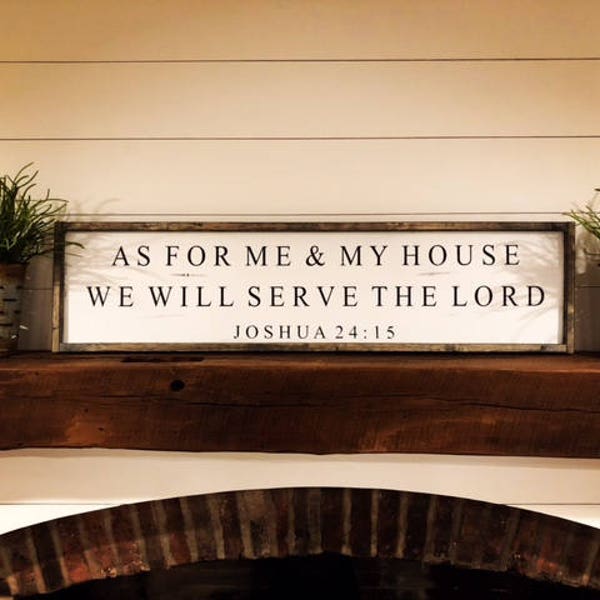 As for me and my house sign | farmhouse decor | bible verse wall decor | rustic signs | fixer upper | custom wood signs |