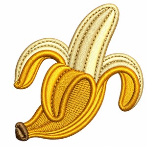 Motif de broderie banane pour chapeau, broderie banane pour casquette, motif de broderie machine fruit, écusson banane amusant, téléchargement instantané