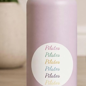 Pilates Sticker Label | Health and Wellness | Water Bottle Decal | Digital Download