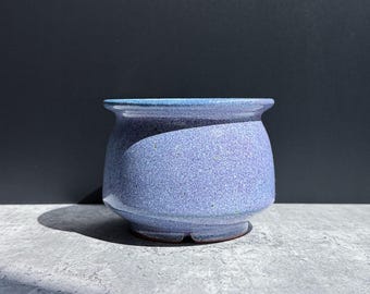 Petite Ceramic Planter with Drainage - Mottled Purple