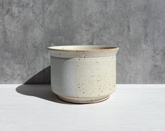 Large Ceramic Planter - Toasted White Speckle - 6" Artisan Planter with Drainage