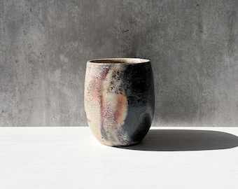 Colorful Pit-Fired Planter with Drainage