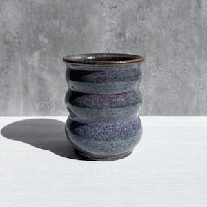 Petite Curvy Purple Planter with Drainage