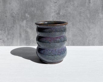 Petite Curvy Purple Planter with Drainage