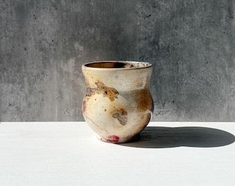 Small Pit-Fired Planter with Drainage - Multicolor