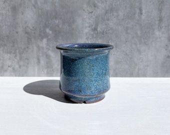 Mottled Blue Ceramic Planter for Small Indoor Plant