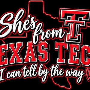 Texas Tech She's From PNG Bundle: Cheetah Print, Game Day Decal (Digital Download)