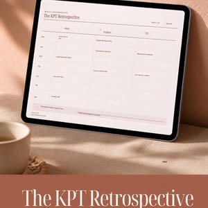 Journal de réflexion hebdomadaire | Insertion GoodNotes rétrospective KPT | Version iPad et imprimable non datée