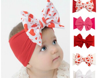 Bandeau Valentines, Bandeau Bébé Nylon, Bandeaux BIG Bow Baby Girl, Large Bow Baby Headwraps, Oversized Bow Headband, Hair Bows, LOLA