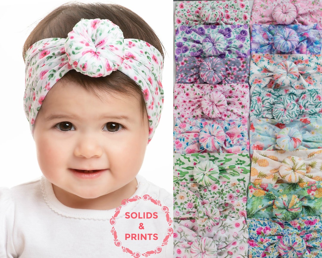 Baby Headbands, Baby Turban Headband, Nylon Baby Head Wrap, Round Knot