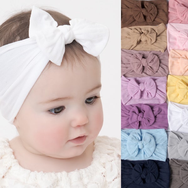 Bandeaux pour bébé, Bandeau avec noeuds pour bébé, Bandeaux pour tout-petit, Bandeaux pour bébé, Écharpes pour bébé, Bandeaux en nylon souple et extensible, Bandeaux pour nouveau-né TN