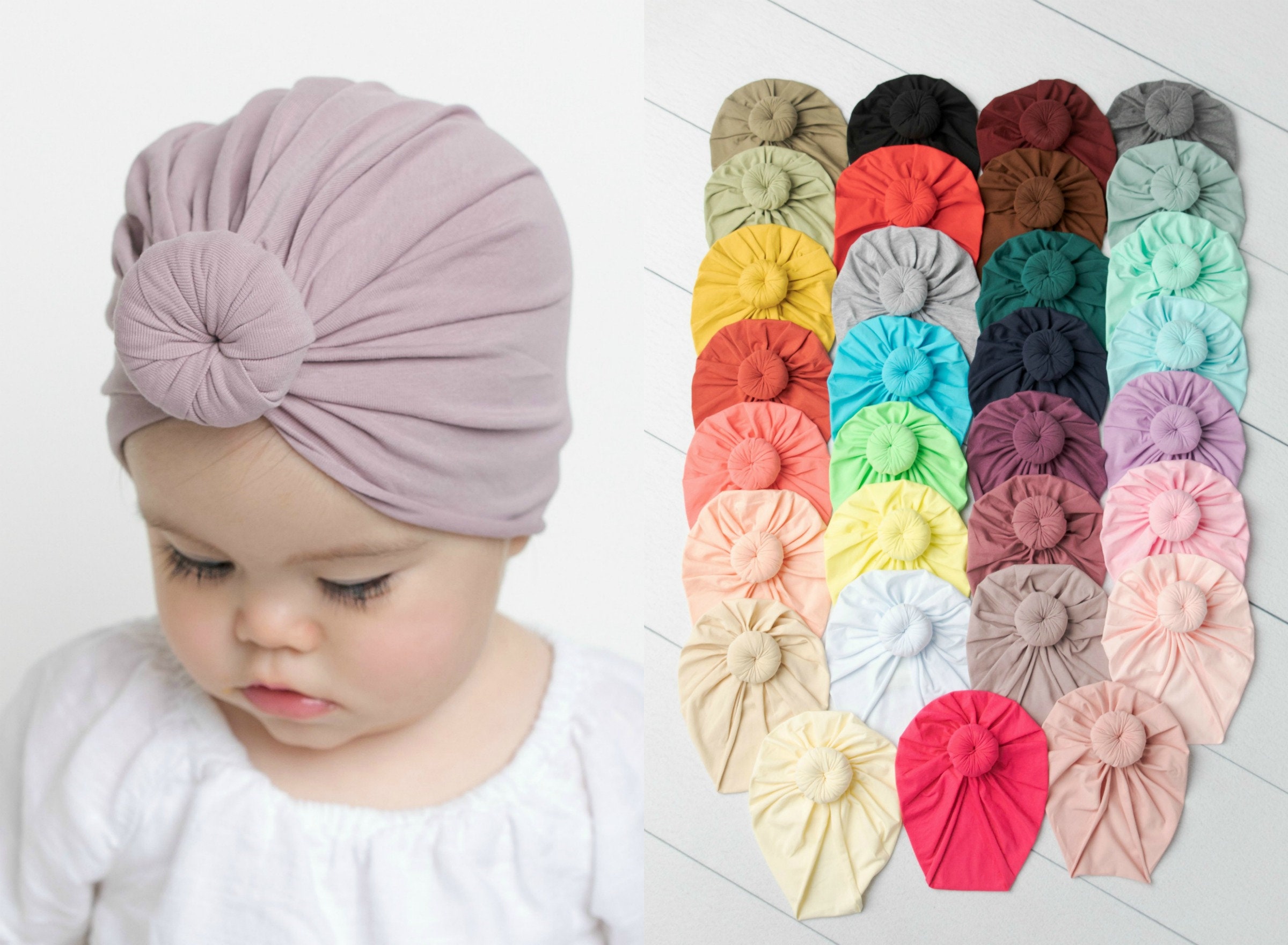 Turbante superior para niña, turbante de ganchillo para niña, cinta para la  cabeza para recién nacido