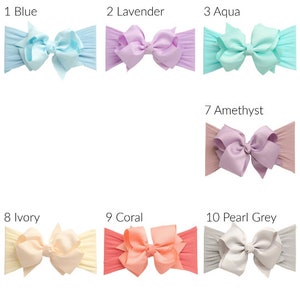 Big Bow Baby Headband, One Size FITS ALL Nylon Headbands, 5 BOW Nylon Head Wraps, Nylon Baby Girl Headband, Newborn Headbands, Hair Bows image 4