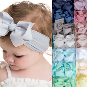 Big Bow Baby Headband, Baby Girl Headbands, Turban Nylon Headband, Baby Head Wraps, Oversized Baby Bow Headband, Toddler Hair Bows, Headwrap