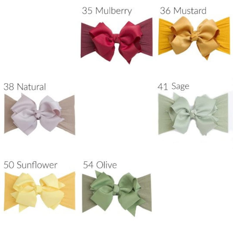 Big Bow Baby Headband, One Size FITS ALL Nylon Headbands, 5 BOW Nylon Head Wraps, Nylon Baby Girl Headband, Newborn Headbands, Hair Bows image 6