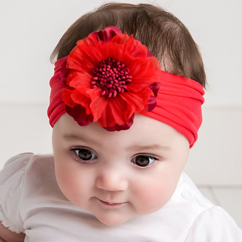 PICK COLOR Baby Girl Flower Headband Nylon Baby Flower Etsy
