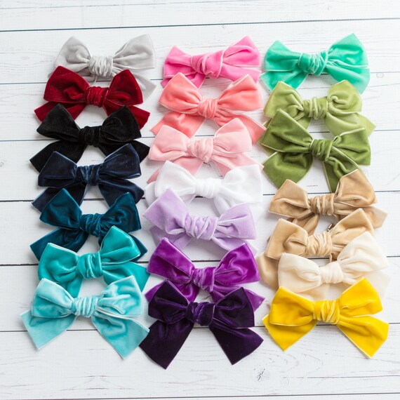 velvet baby bows