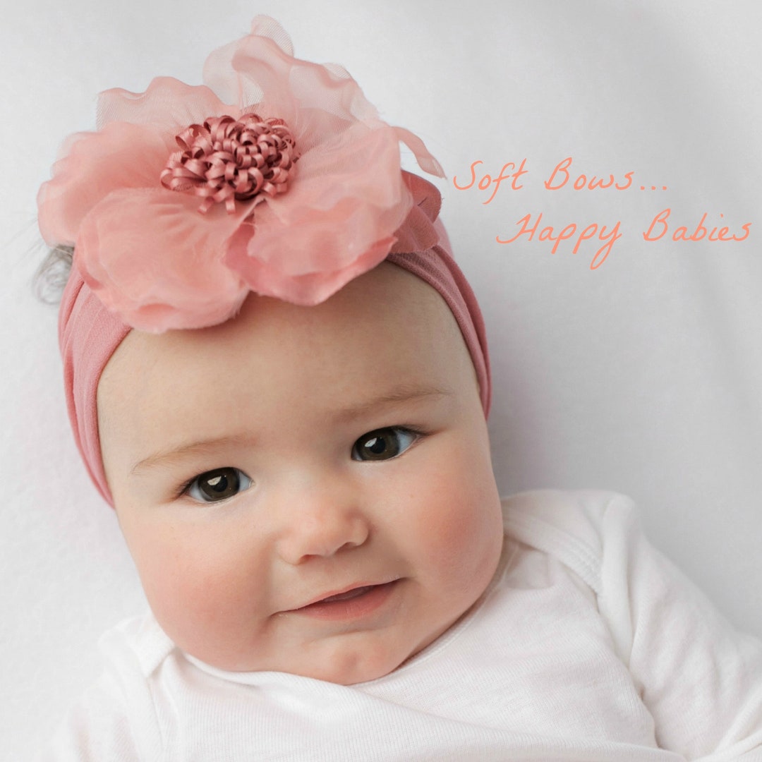PICK COLOR Baby Girl Flower Headband Nylon Baby Flower Etsy